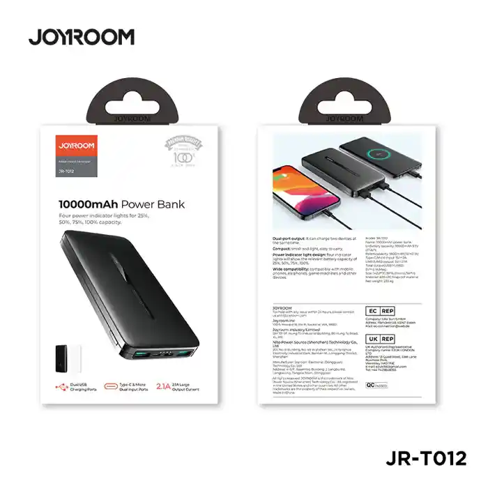 joyroom jr-T012 10000mah dual usb power bank